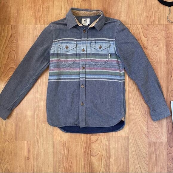 Vans Florage Button-Down Long Sleeve Shirt in Youth Medium 100% Cotton - Picture 3 of 7